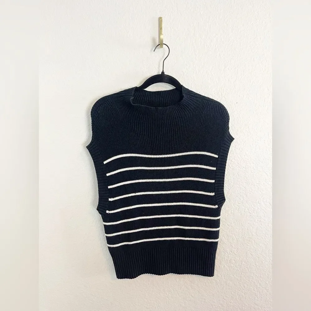 Anthropologie Black and White Striped Sweater - Picture 3 of 10
